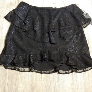 House of Harlow 1960 X Revolve black lace tiered skirt sz M NEW Holiday Party